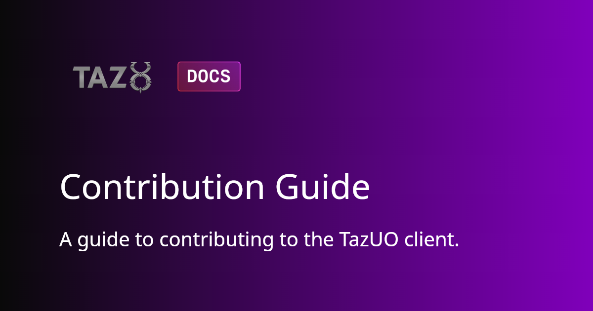 Contribution Guide | TazUO