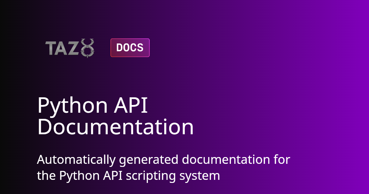 Python API Documentation | TazUO