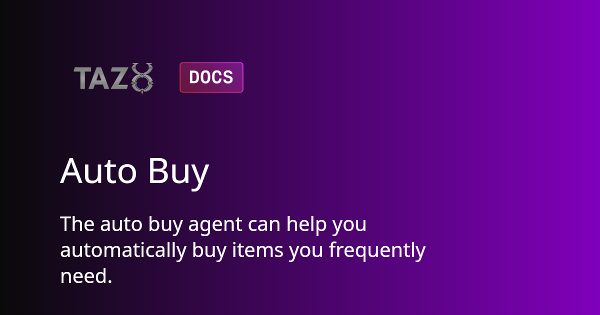 Auto Buy | TazUO