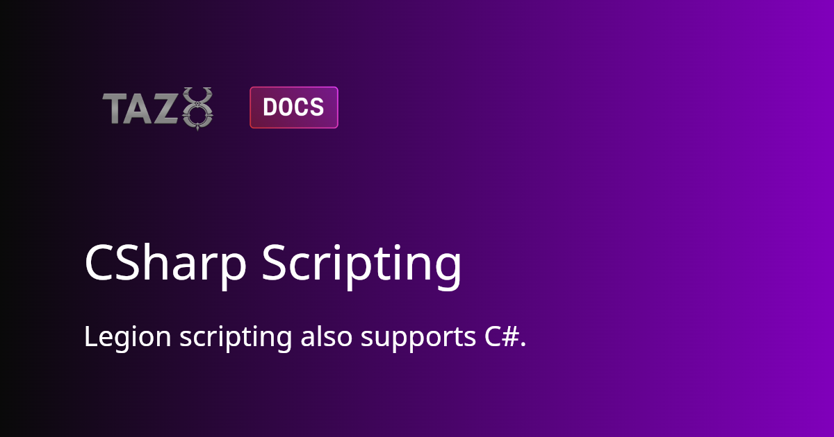 CSharp Scripting | TazUO